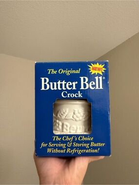 Vtg Butter Bell White Butter Keeper Crock NWT
